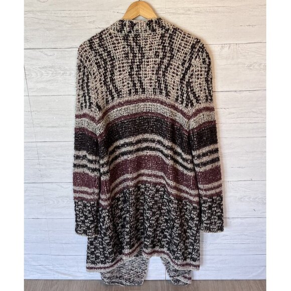 Lucky Brand Duster Cardigan Womens Size Large Boho Wool Longline Metallic Thread - Picture 5 of 16